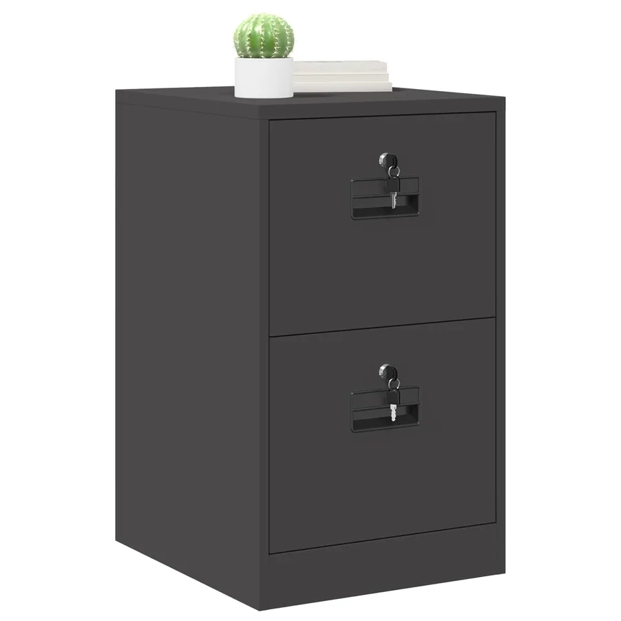 Cabinet de Dossier Noir 44 x 50 x 74,5 cm Acier Laminé à Froid - 3