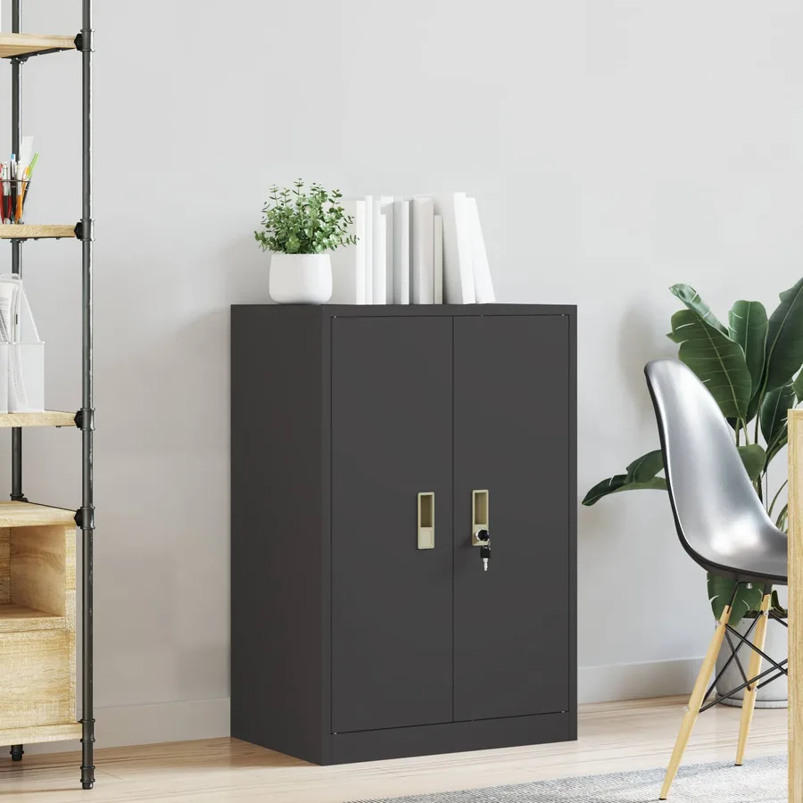 Armoire de rangement Noir 60 x 40 x 90 cm Acier - 4