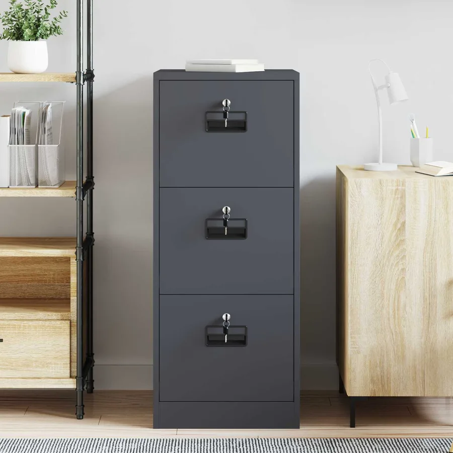 Cabinet de Dossier avec tiroir Anthracite 44 x 50 x 106.5 cm - 4