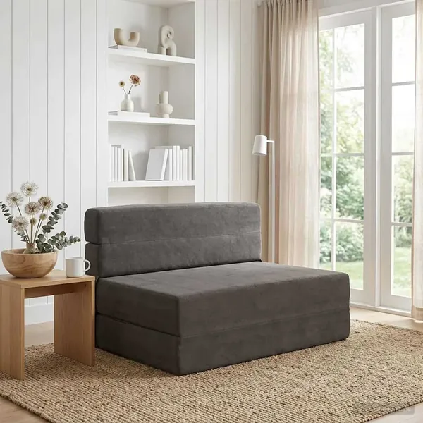 Canapé-lit pliable Gris foncé 70 x 80 x 60 cm Tissu
