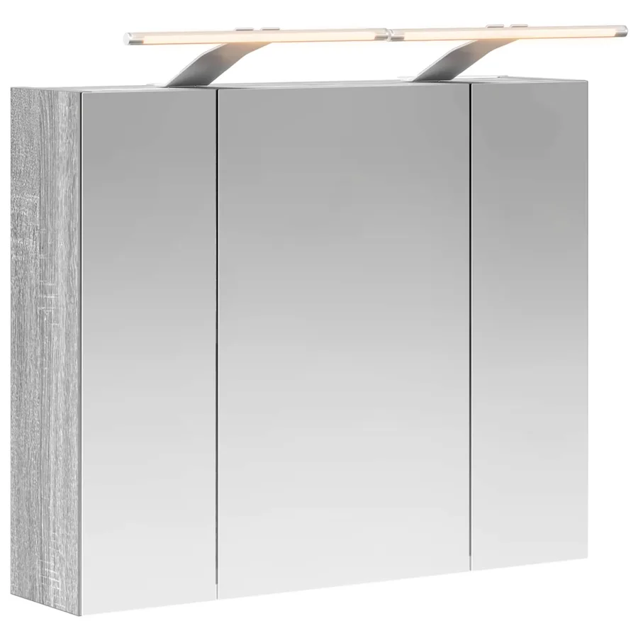 Armoire Miroir de Salle de Bain Gris Sonoma 60 x 14,5 x 50 cm - 2