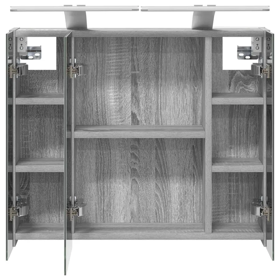 Armoire Miroir de Salle de Bain Gris Sonoma 60 x 14,5 x 50 cm - 7