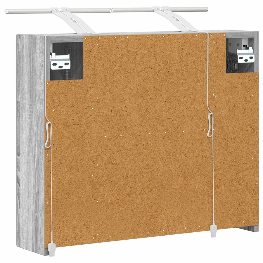 Armoire Miroir de Salle de Bain Gris Sonoma 60 x 14,5 x 50 cm - 9