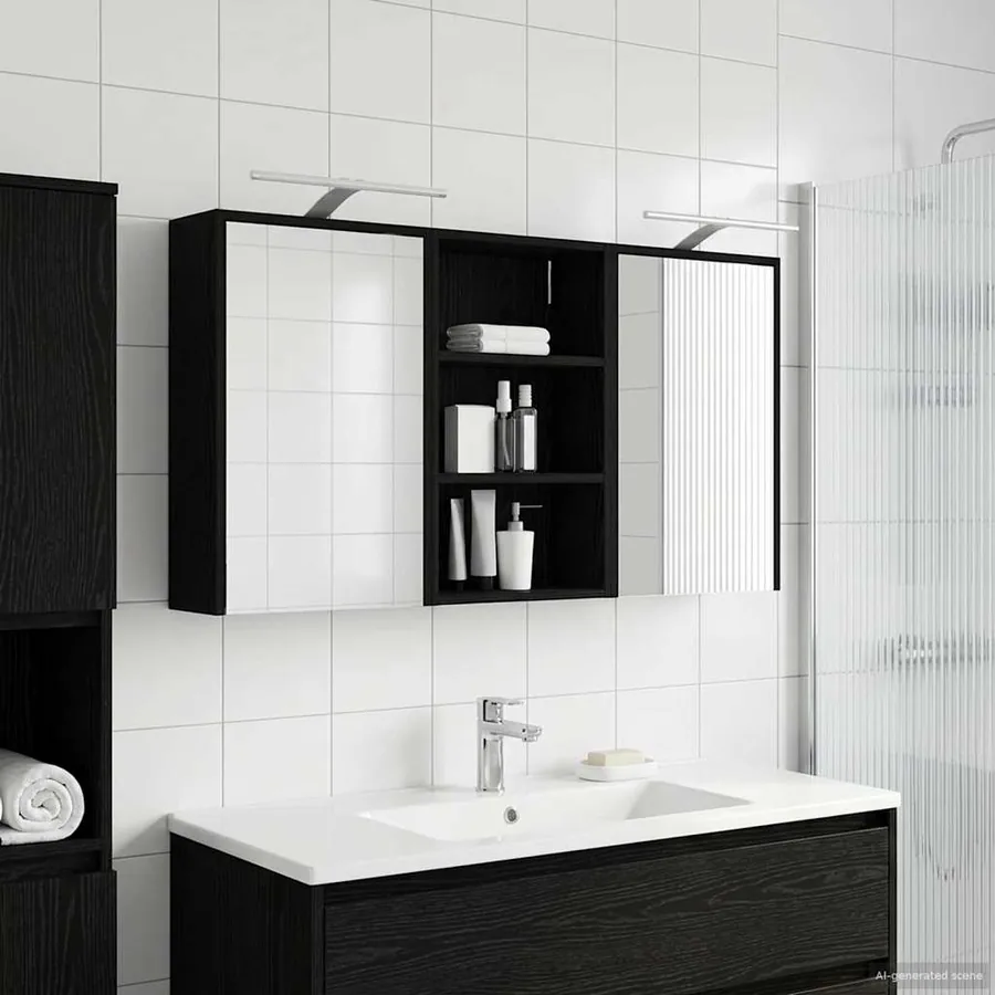 Ensemble de Meubles de Salle de Bain 3 pcs 126 x 16 x 62.5 cm