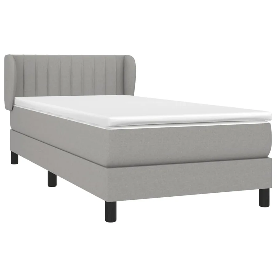 Sommier à lattes de lit et matelas Gris clair 90x190 cm Tissu - 3