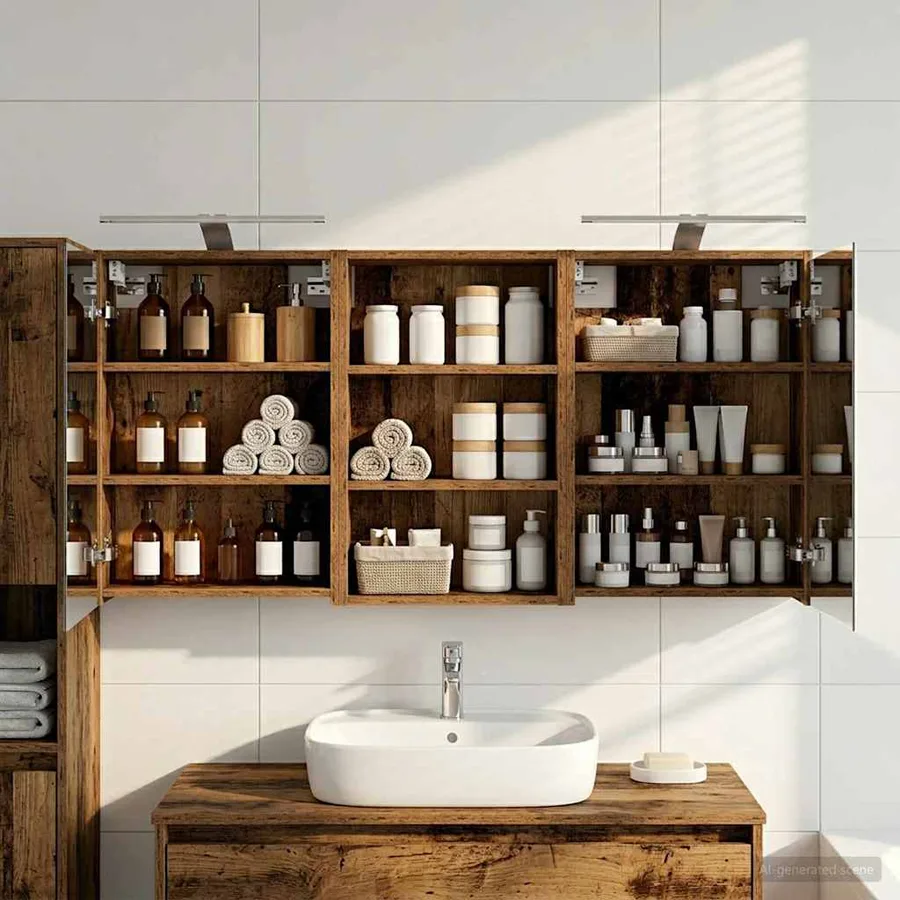 Ensemble de Meubles de Salle de Bain 3 pcs 126 x 16 x 62.5 cm - 4