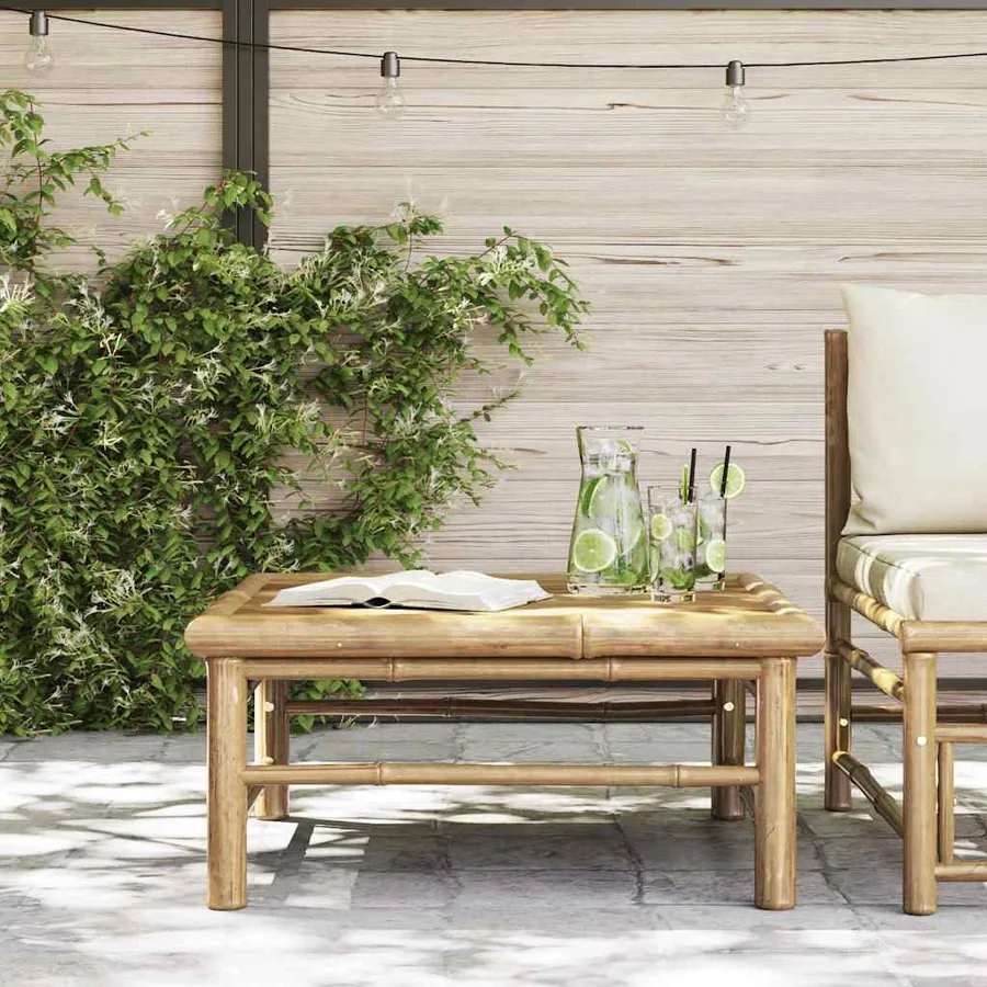 Table de jardin 65x65x30 cm Bambou - 3