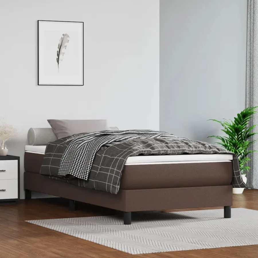 Matelas de lit à ressorts ensachés fermeté moyenne Marron 90x200x20 cm