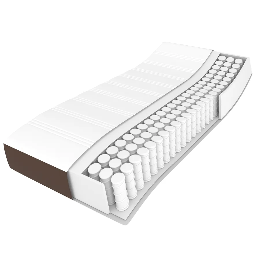 Matelas de lit à ressorts ensachés fermeté moyenne Marron 90x200x20 cm - 8