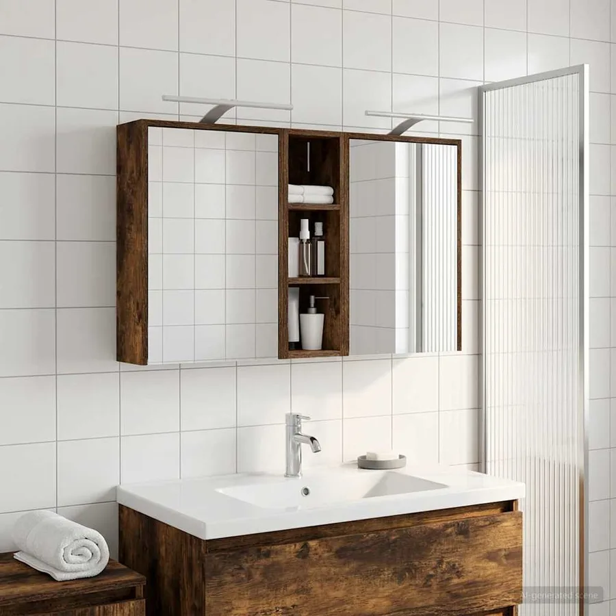 Ensemble de Meubles de Salle de Bain 3 pcs 106 x 16 x 62,5 cm - 4
