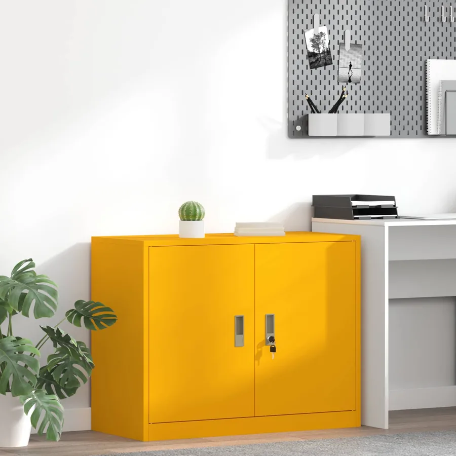 Armoire de rangement Jaune moutarde 90 x 40 x 70 cm Acier
