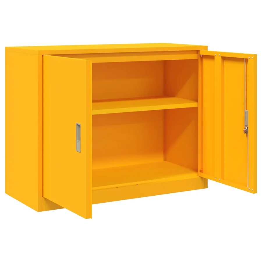 Armoire de rangement Jaune moutarde 90 x 40 x 70 cm Acier - 5