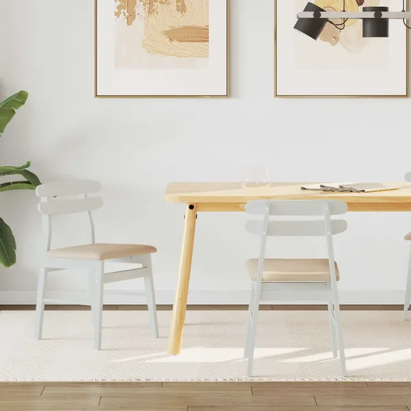 Chaise de salle à manger 2 pcs Blanc et marron