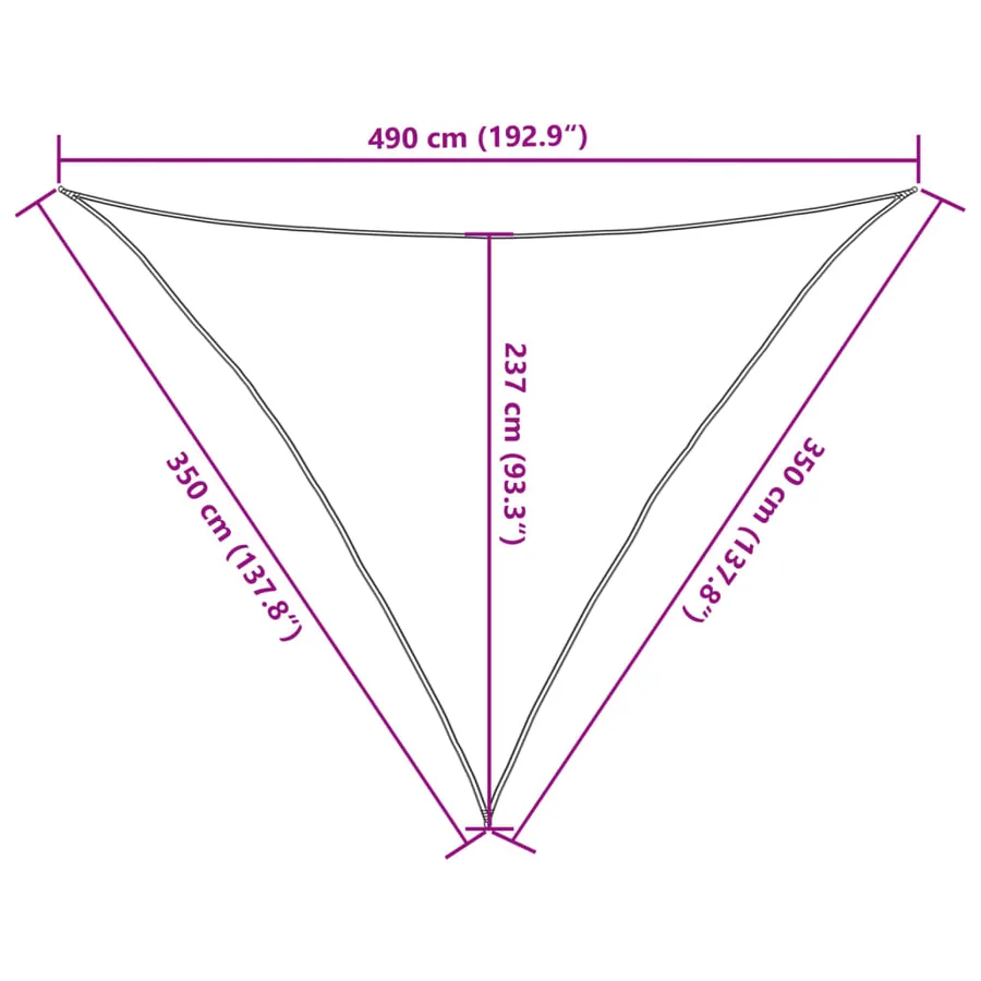 Voile d'ombrage 160 g/m² Marron 3,5x3,5x4,9 m PEHD - 10