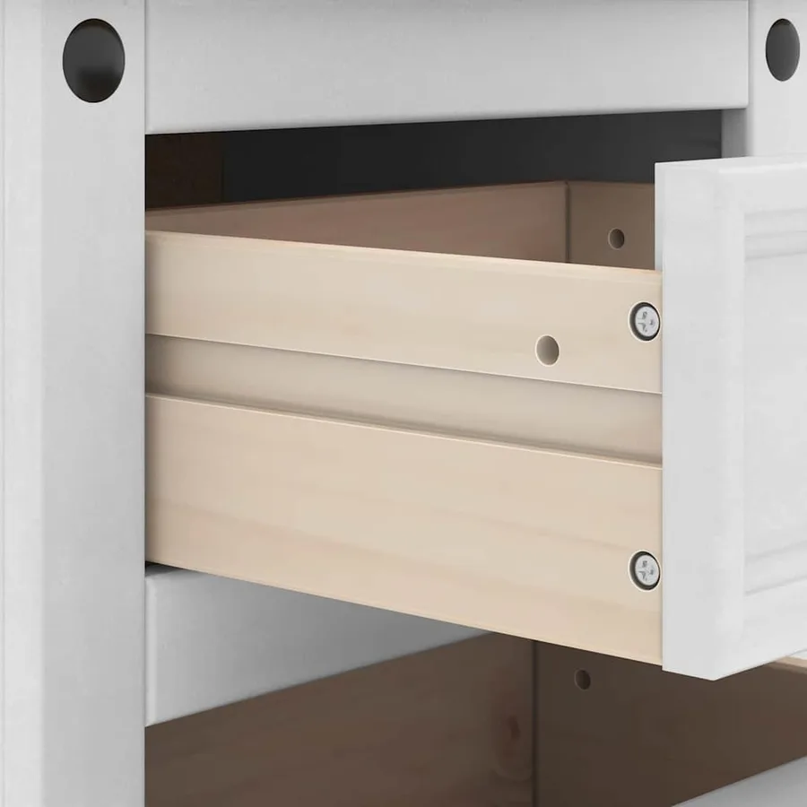 Table de chevet Corona Blanc 45 x 35 x 64 cm Pin massif - 8