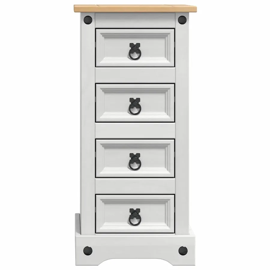 Table de chevet Corona Blanc 35 x 32,5 x 74 cm Pin massif - 6