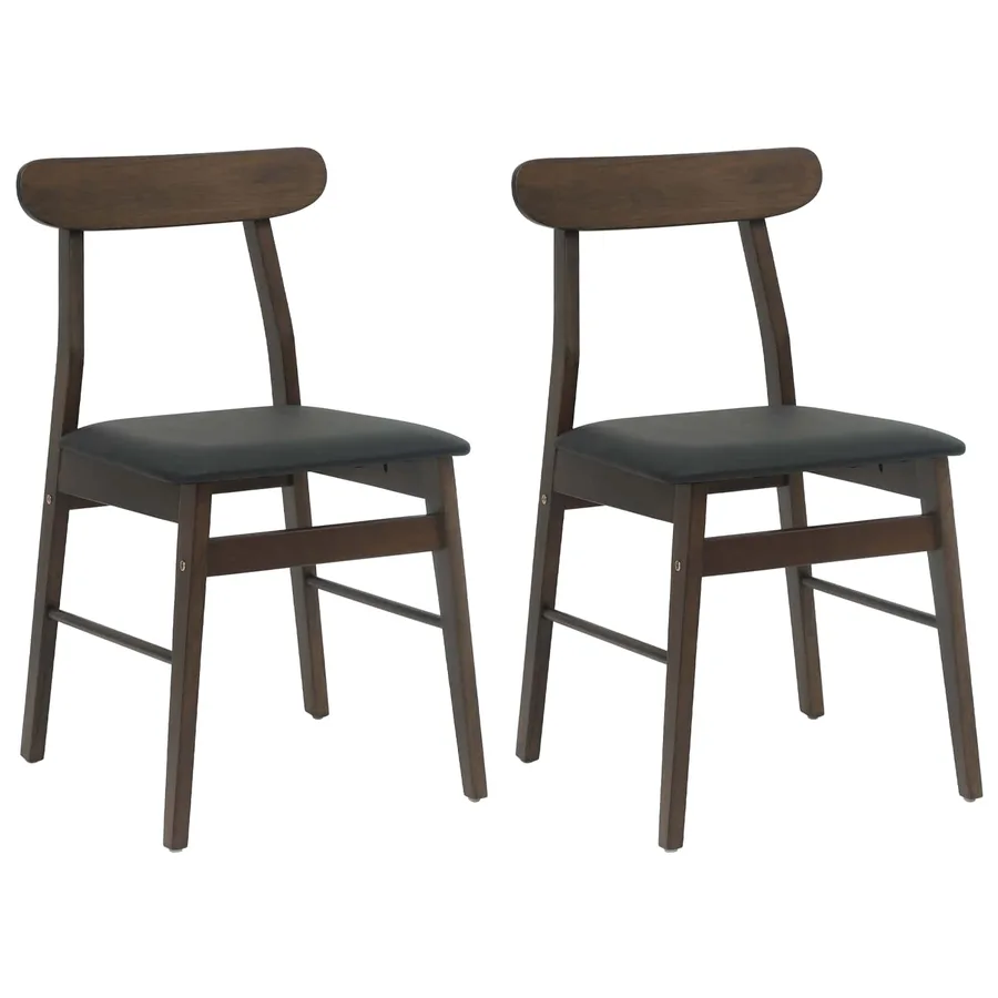 Chaise de salle à manger 2 pcs Marron foncé et Noir - 2