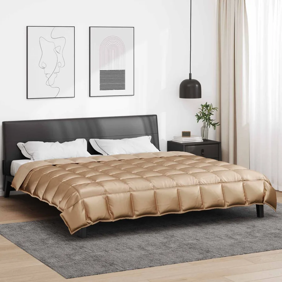 Duvet d'hiver Doré 200 x 200 cm Satin et Microfibre