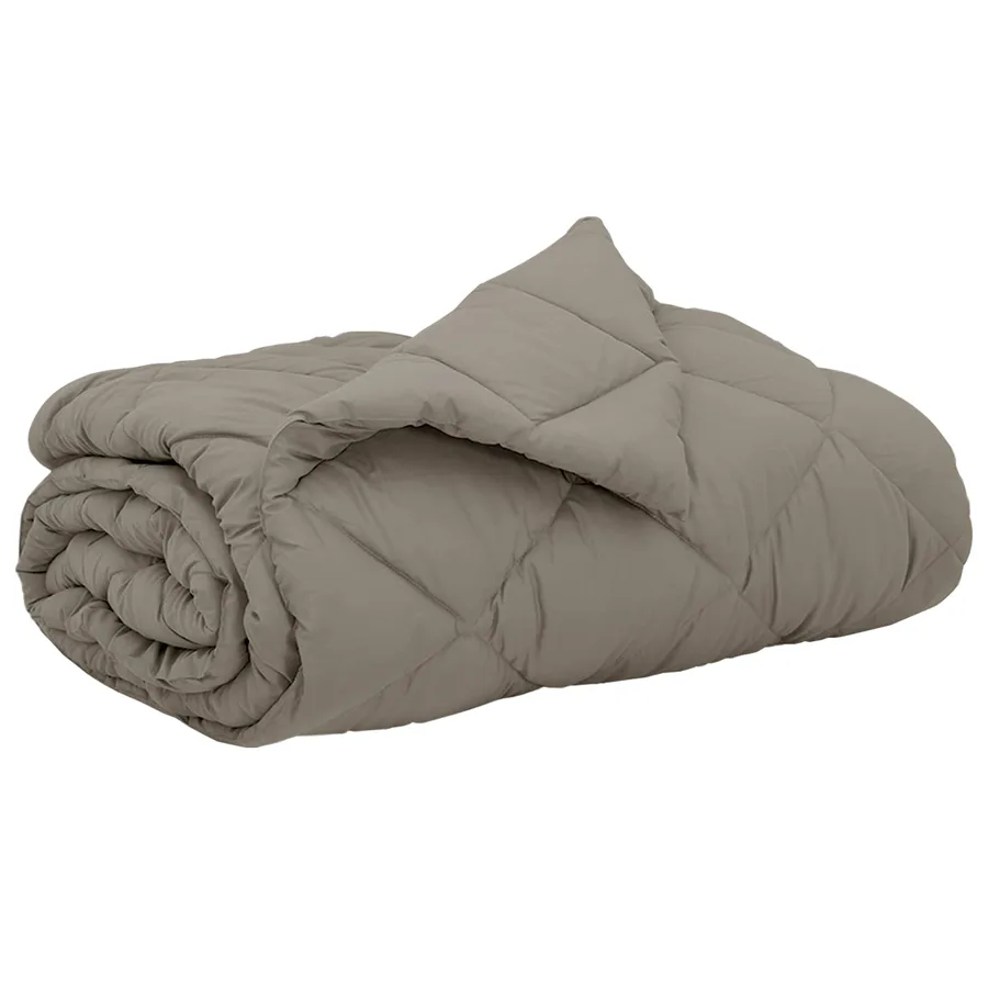 Duvet d'été simple Gris clair 220 x 240 cm Microfibre - 2