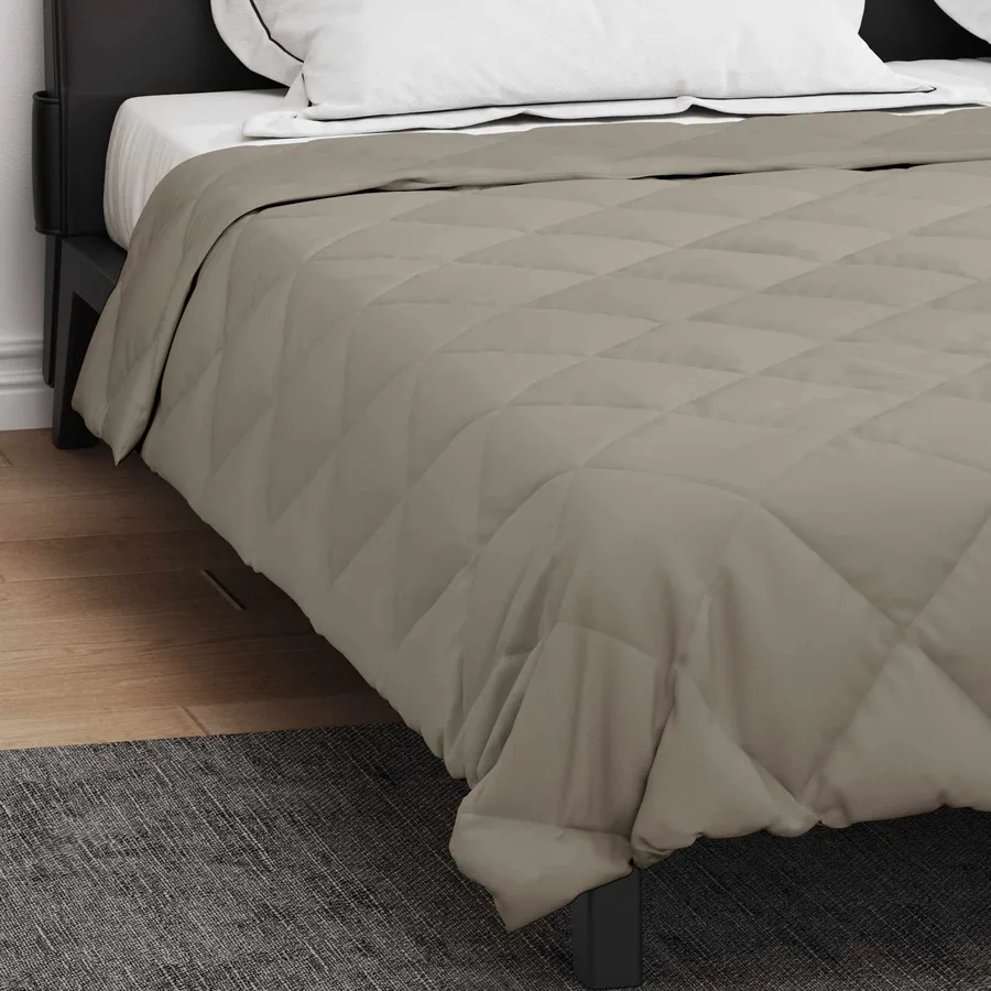 Duvet d'été simple Gris clair 220 x 240 cm Microfibre - 4