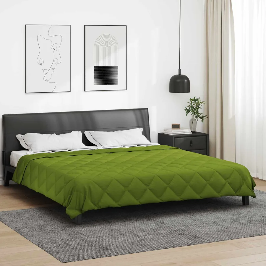 Duvet d'été simple Vert 240 x 260 cm Microfibre