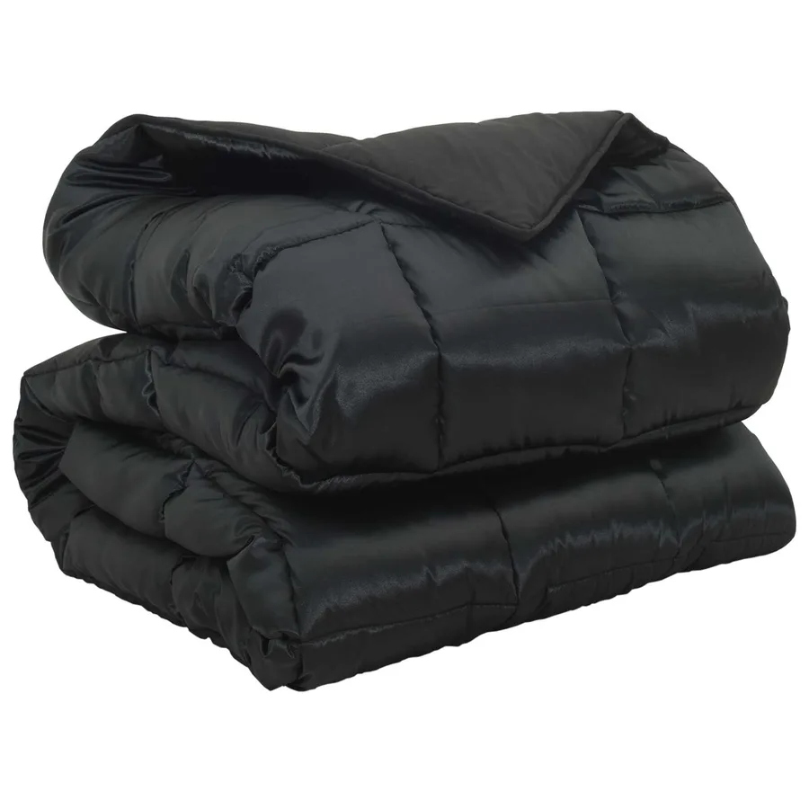 Duvet d'hiver Noir 135 x 220 cm Satin et Microfibre - 2
