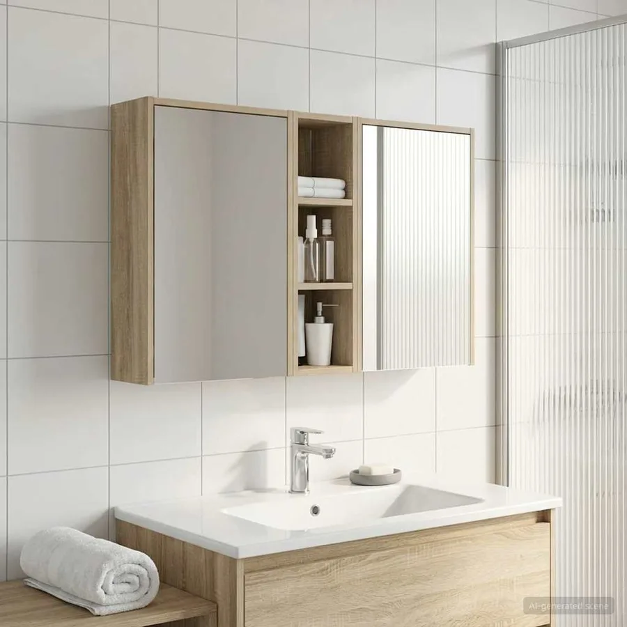 Ensemble de Meubles de Salle de Bain 3 pcs 106 x 16 x 62,5 cm - 4