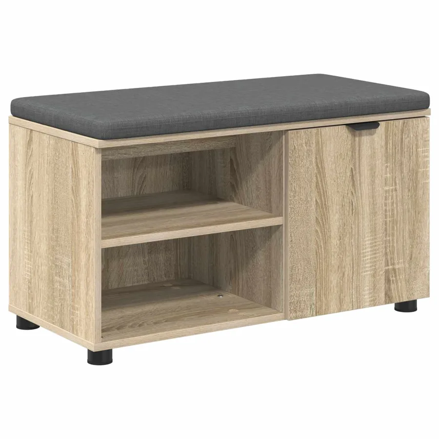 Banc d'entrée avec coussin Chêne Sonoma 80 x 38 x 46 cm - 2