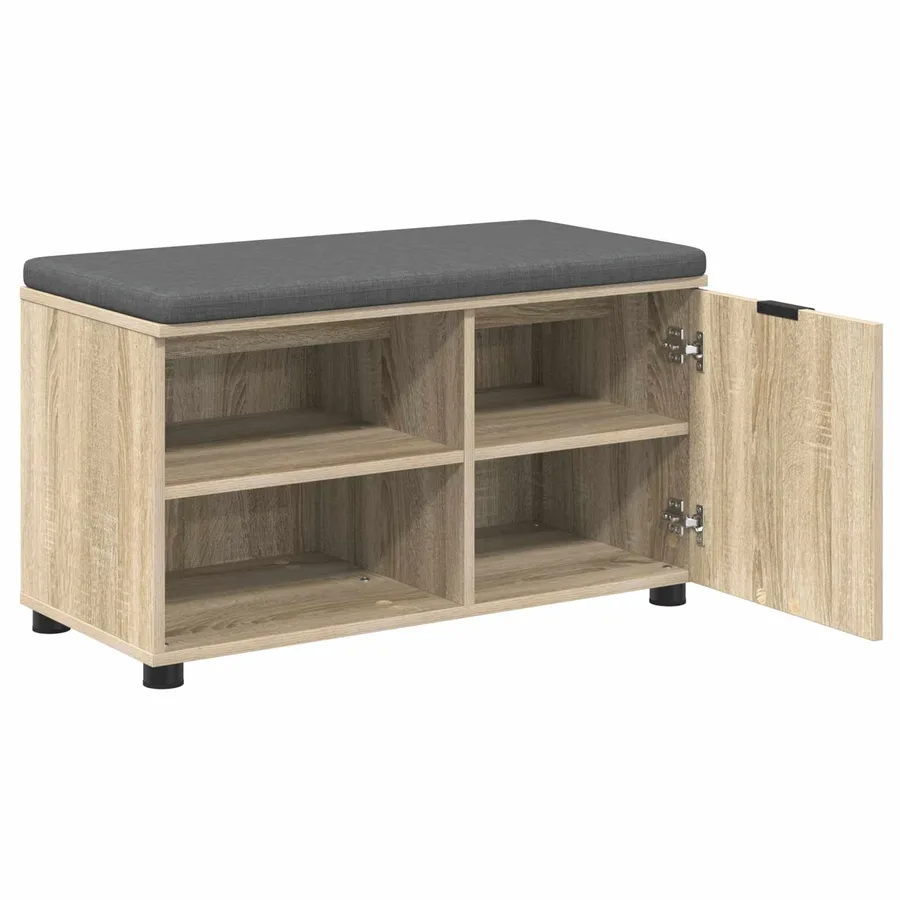 Banc d'entrée avec coussin Chêne Sonoma 80 x 38 x 46 cm - 5