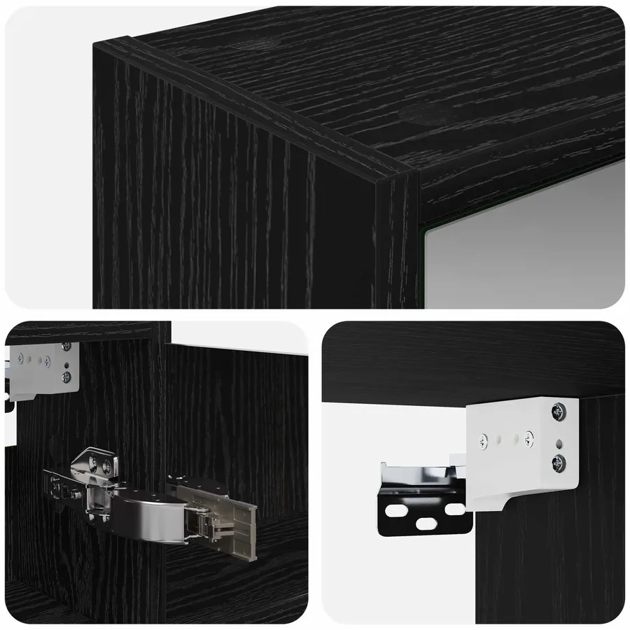 Armoire Miroir de Salle de Bain Chêne noir 43 x 16 x 62.5 cm - 9