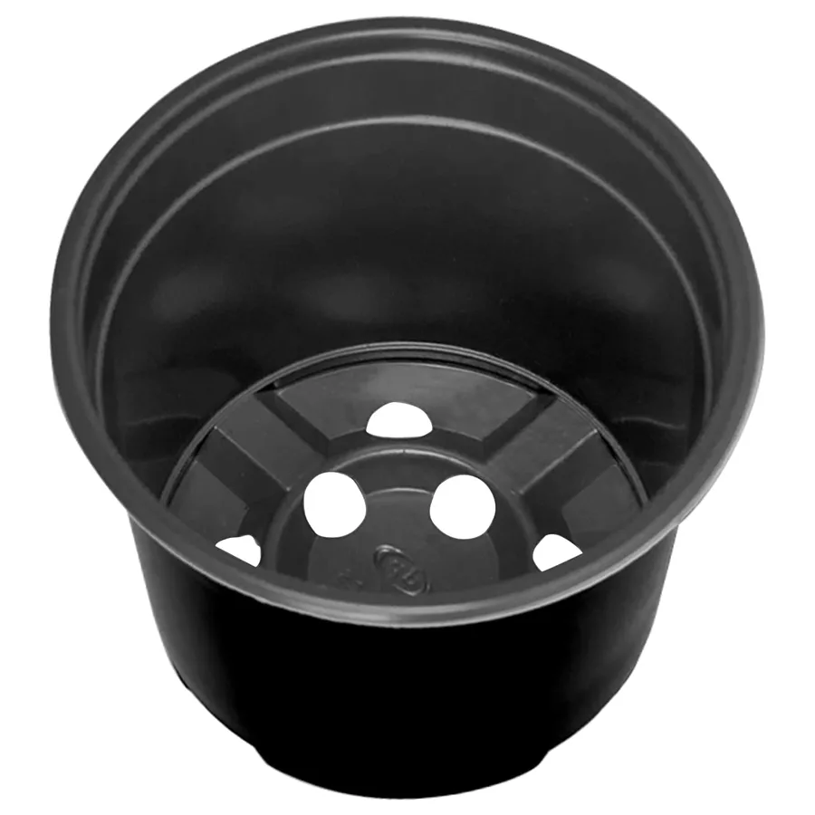 Pot à fleurs rond 100 pcs Noir Ø 10 x 8 cm Plastique - 6