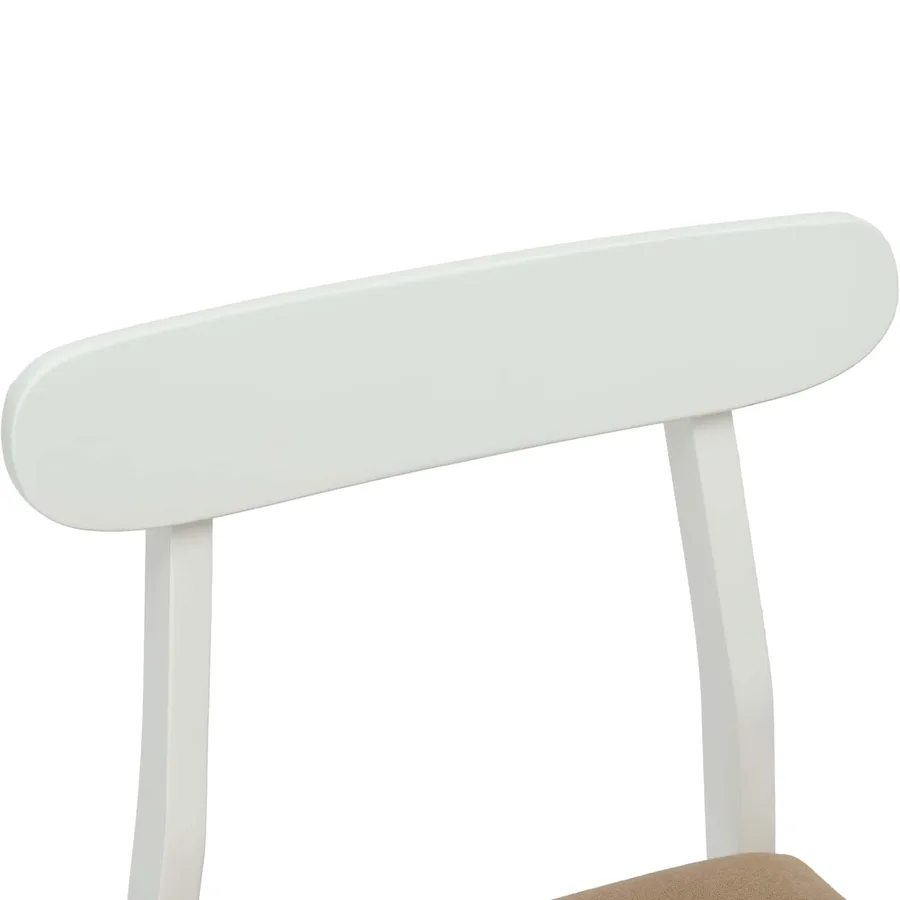 Chaise de salle à manger 2 pcs Blanc et marron - 9