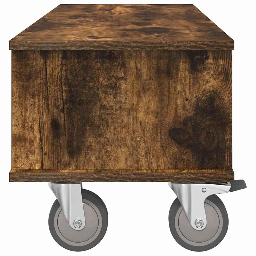 Meuble TV Chêne fumé 100 x 35 x 35 cm Bois d'ingénierie - 6