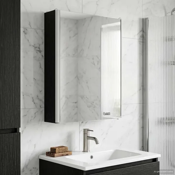 Armoire Miroir de Salle de Bain Chêne noir 43 x 11,5 x 60,5 cm