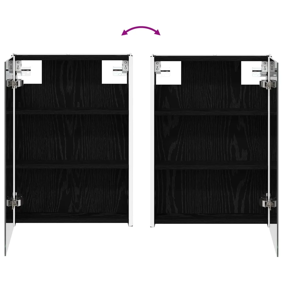 Armoire Miroir de Salle de Bain Chêne noir 43 x 11,5 x 60,5 cm - 12