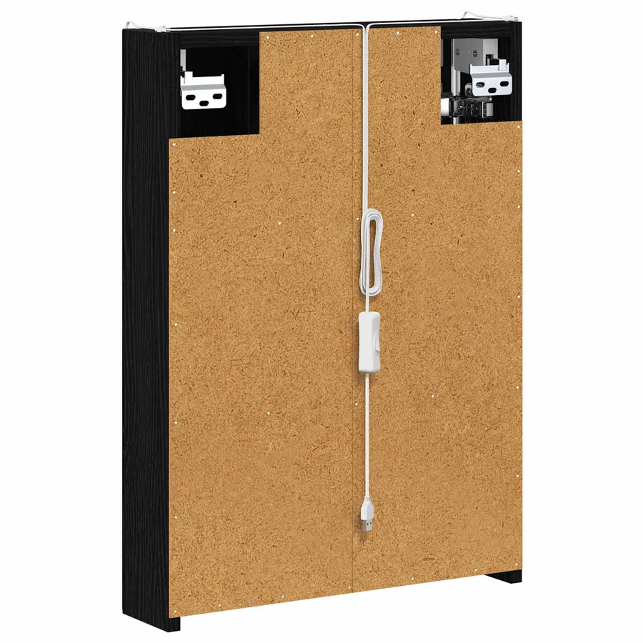 Armoire Miroir de Salle de Bain Chêne noir 43 x 11,5 x 60,5 cm - 9
