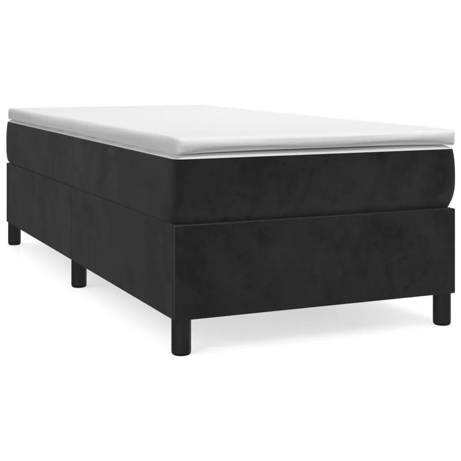 Sommier à lattes de lit avec matelas Noir 90x200 cm Velours - 2