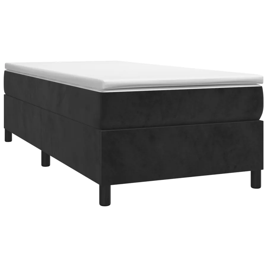 Sommier à lattes de lit avec matelas Noir 90x200 cm Velours - 3