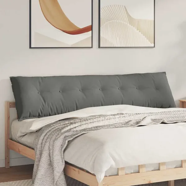 Coussin de Dos Gris foncé 200 x 50 cm Tissu en microfibre
