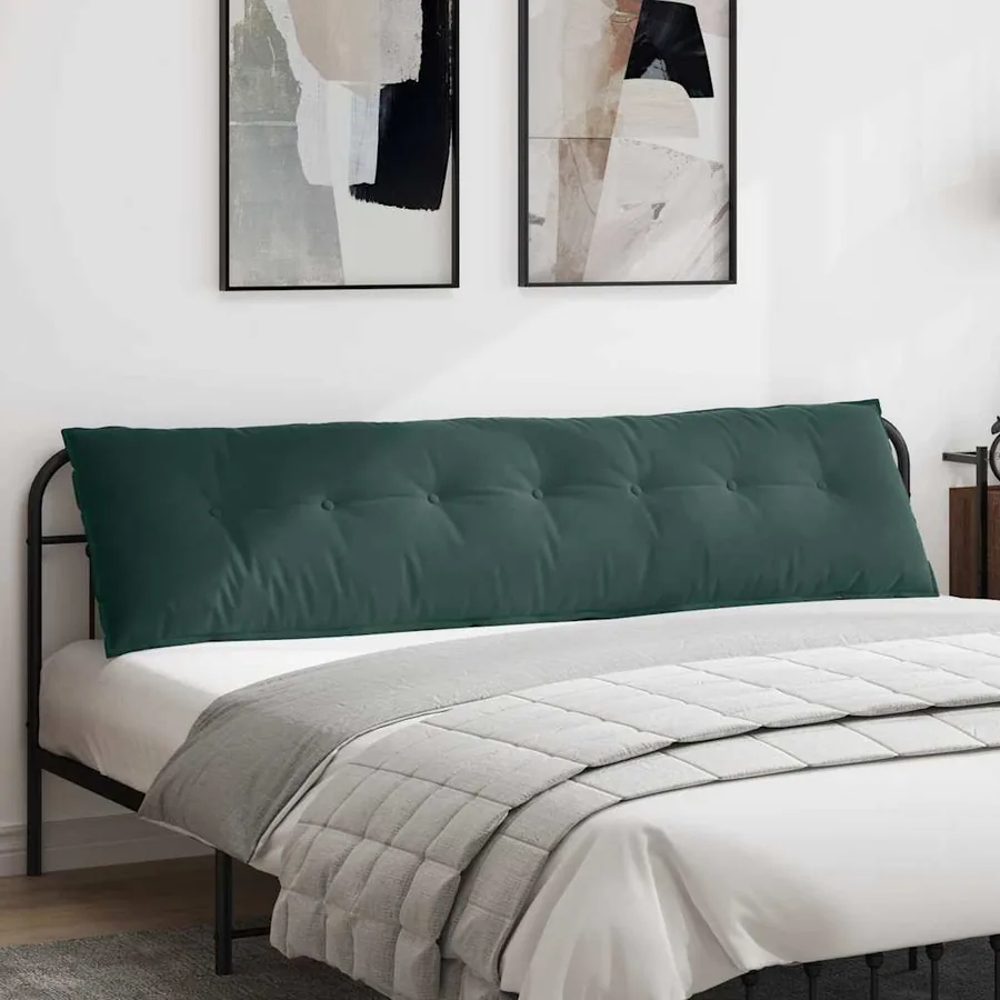 Coussin de Dos Vert foncé 200 x 50 cm Tissu en velours côtelé