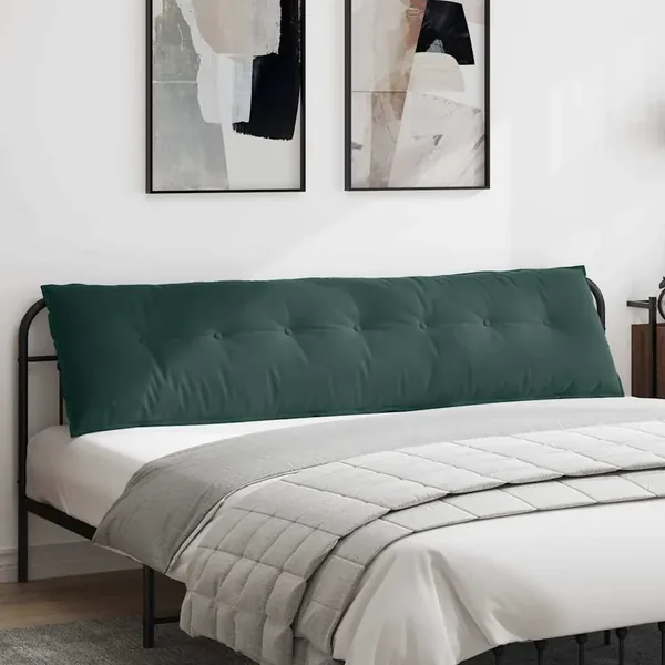 Coussin de Dos Vert foncé 200 x 50 cm Tissu en velours côtelé