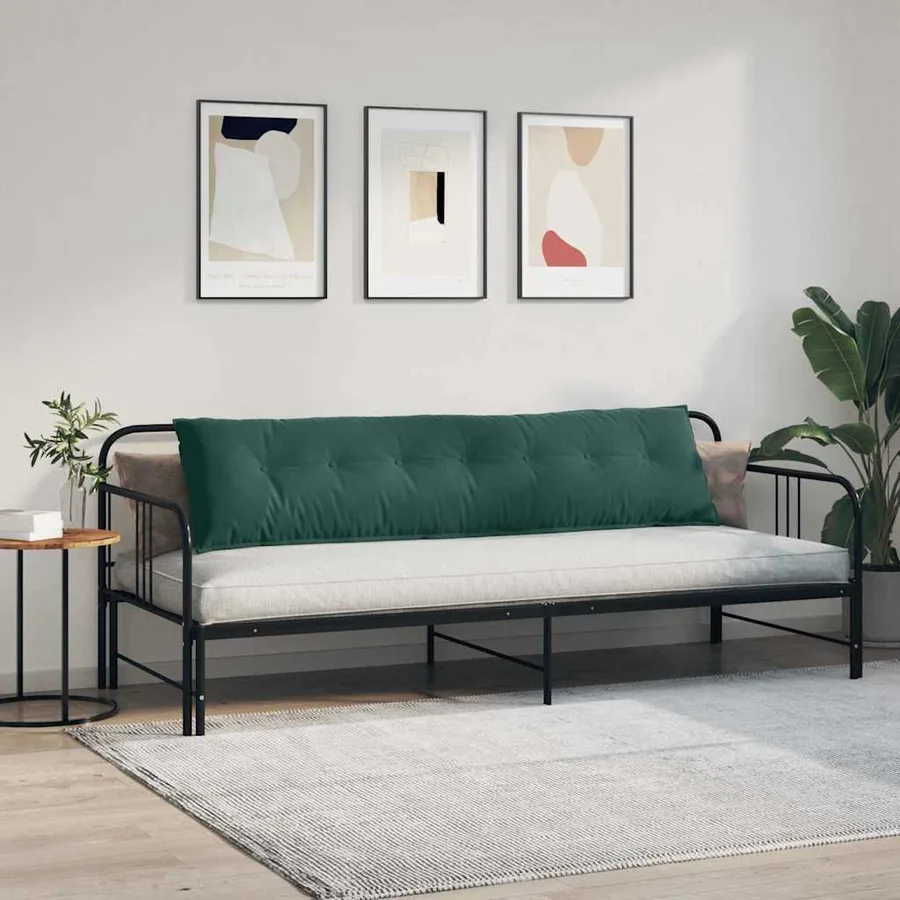 Coussin de Dos Vert foncé 200 x 50 cm Tissu en velours côtelé - 4