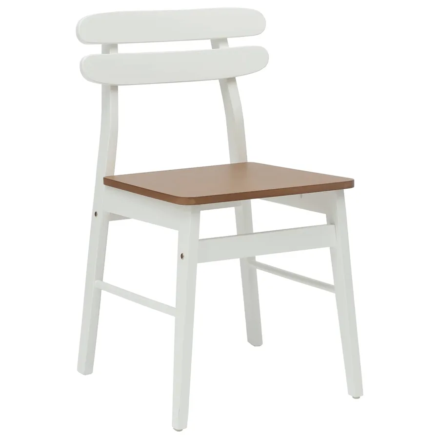 Chaise de salle à manger 2 pcs Blanc et Naturel - 4