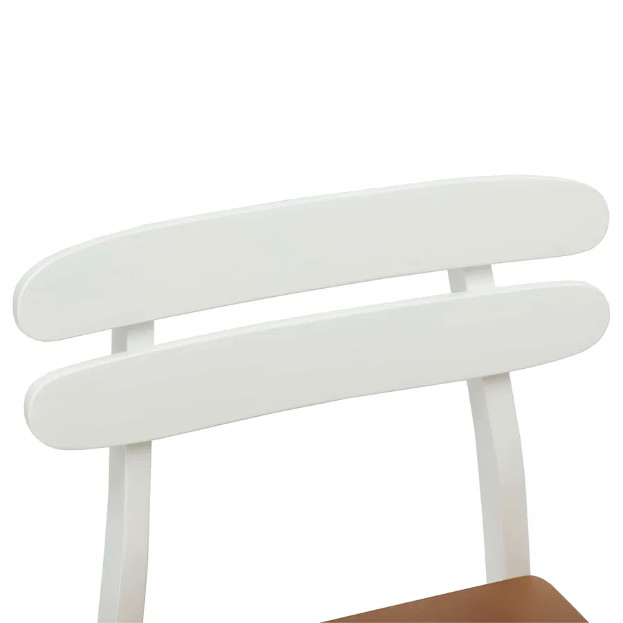 Chaise de salle à manger 2 pcs Blanc et Naturel - 9