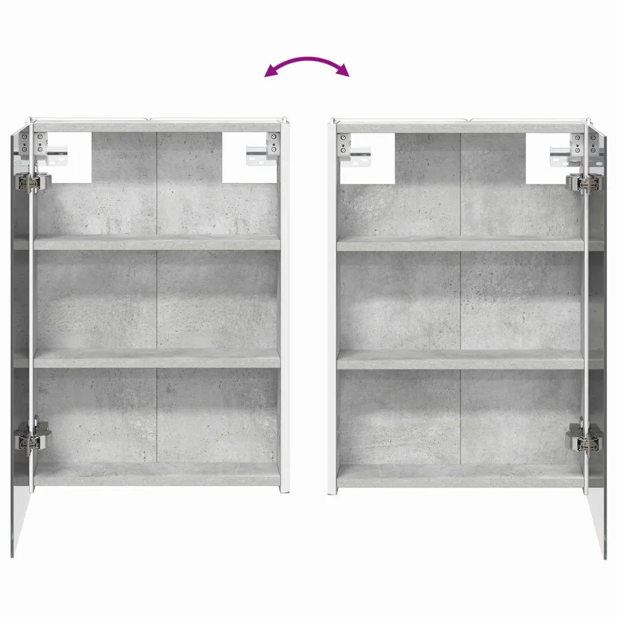 Armoire Miroir de Salle de Bain Gris béton 43 x 11,5 x 60,5 cm - 12