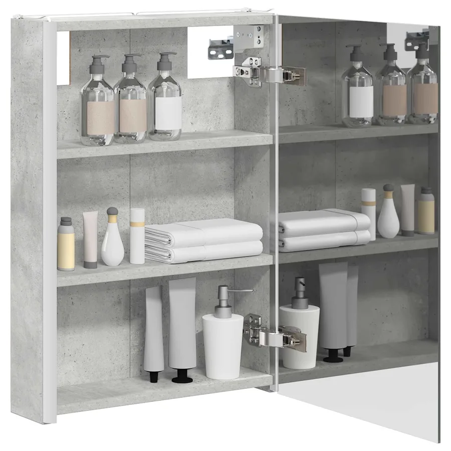 Armoire Miroir de Salle de Bain Gris béton 43 x 11,5 x 60,5 cm - 3