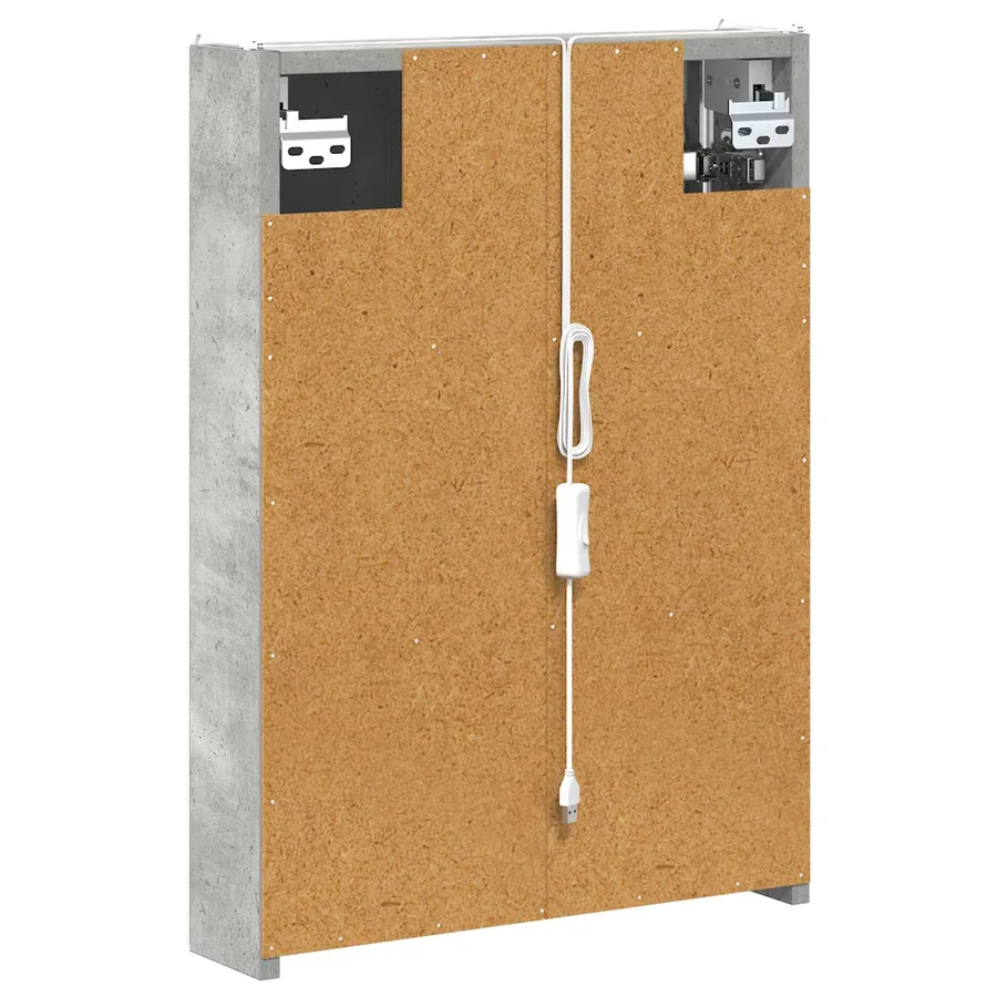 Armoire Miroir de Salle de Bain Gris béton 43 x 11,5 x 60,5 cm - 9