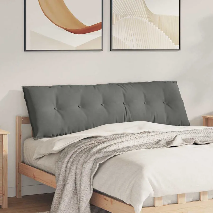 Coussin de Dos Gris foncé 160 x 50 cm Tissu en microfibre