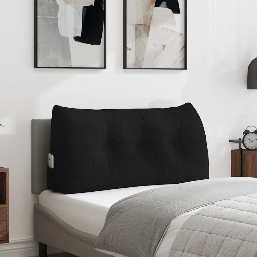 Coussin de Dos Noir 100 x 24 x 50 cm tissu