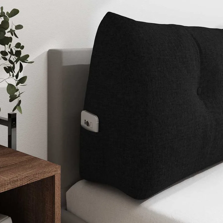 Coussin de Dos Noir 100 x 24 x 50 cm tissu - 5